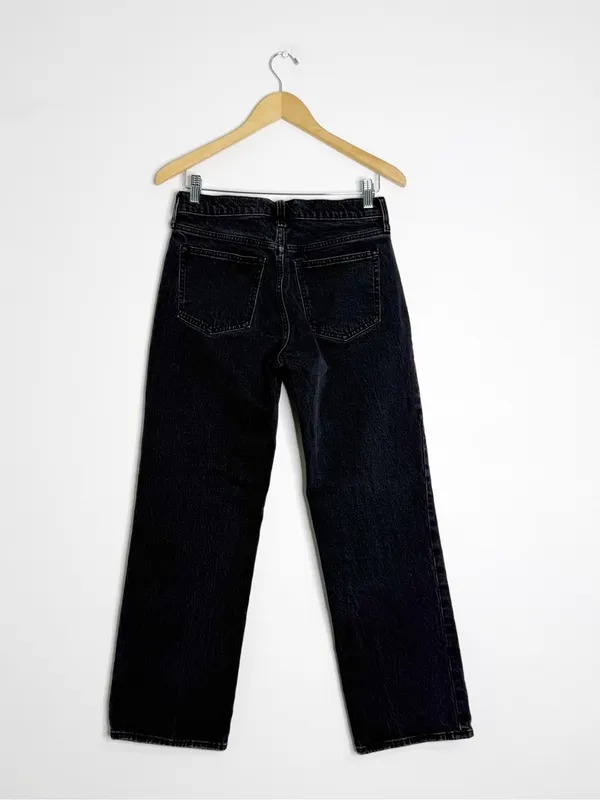 Abercrombie & Fitch The Baggy Low Rise Jeans Size 25/0 Black Wide Leg - Image 2