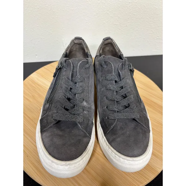 Paul Green Toby Low Top Sneakers Women's 5 Charcoal Grey Suede Metallic‎ Shoes - Image 4