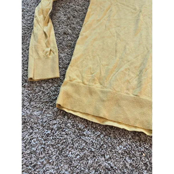 Banana Republic Forever Sweater Womens Small‎ Yellow Cotton Rayon Crew Neck S22 - Image 2
