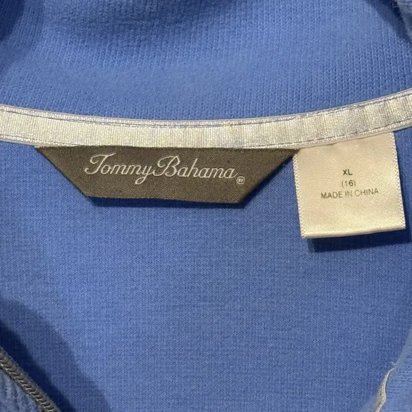 Tommy Bahama Womens Blue Full Zip Mockneck Fleece Jacket Stretch XL TW5192 - Image 6