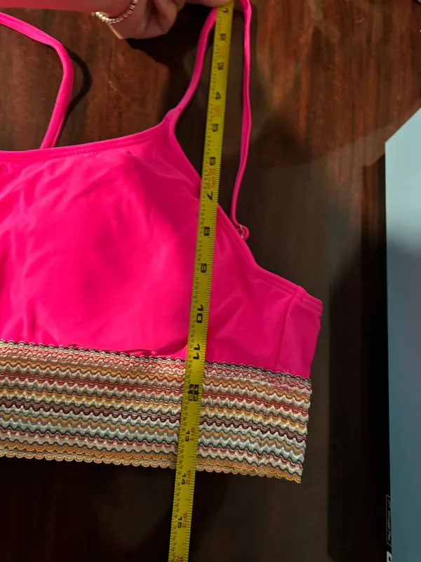 Tankini Two Piece Bikini Set Size Extra Large Pink - Image 10