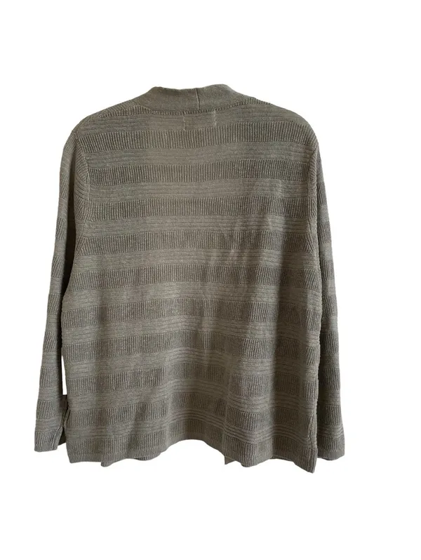 Cynthia Rowley 100% Linen Open Front Cardigan Brown Size XL Coastal Luxury - Image 2