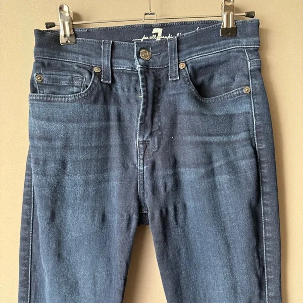 7 For All Mankind sz 23 blue jeans high waist‎ ankle jeans - Image 2