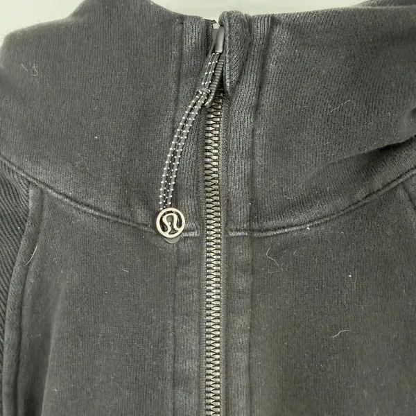 Lululemon Scuba Oversized Half Zip Hoodie Black XS/S Cropped Cotton Terry - Image 7