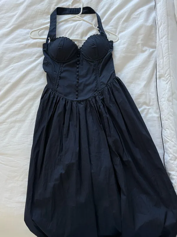 Runaway the Label Adeline Midi Dress in Navy - Image 3