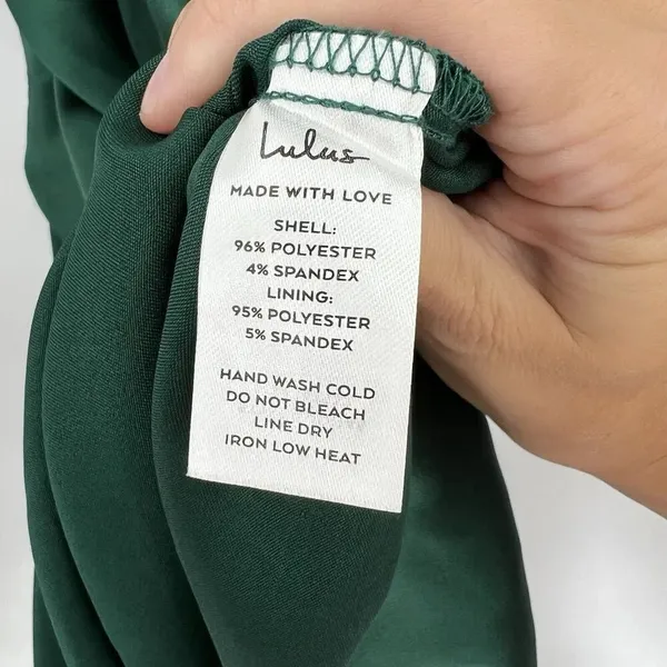 Lulus Down To Dance Emerald Green‎ Satin Gathered Tulip Midi Dress Size XL - Image 10