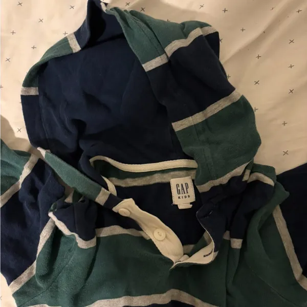GAP Blue and Green Striped Sweatshirt - Image 3