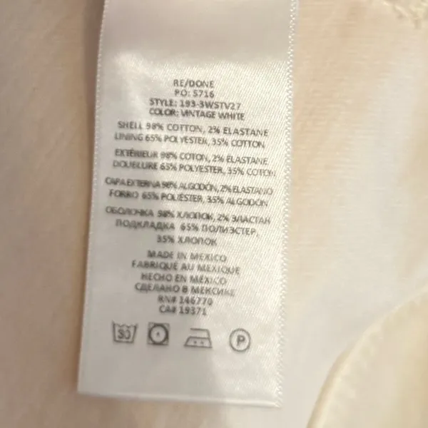 re/done 70s stove pipe jeans in vintage white‎ - Image 5