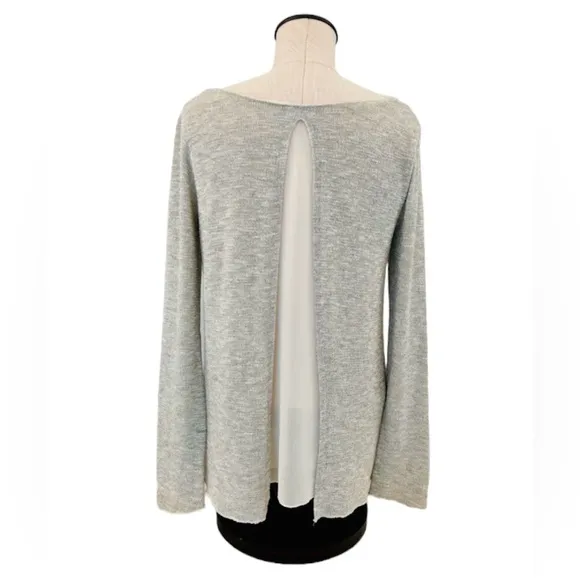 Abercrombie & Fitch Beige Long Sleeve Split Black Top size Small - Image 2