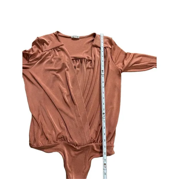 Free People Turnt‎ Long Sleeve Bodysuit in Ginger Spice Sz M - Image 7