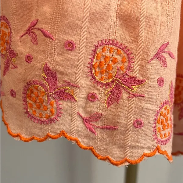 FREE PEOPLE new with tags Latecia Embroidered Mini / Spring Melon - small - Image 8