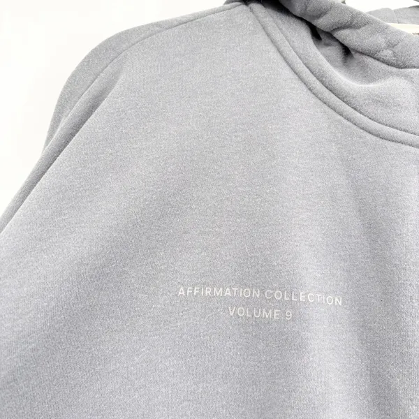 Comfrt Unisex Affirmation Collection Vol 9 Oversized Zip Up Hoodie XS Slate Blue - Image 4