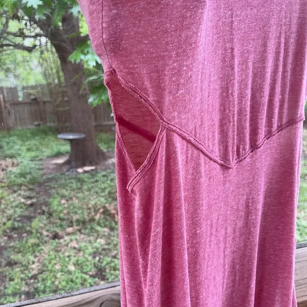 Free People Beach Pink Side Cutout Maxi Dress Sleeveless Size S - Image 4