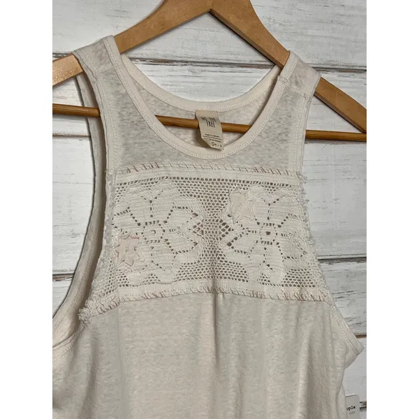 Free People Ivory Crochet Lace Tank Top Sleeveless Boho Size Small NWT - Image 10