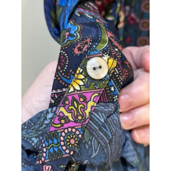 New John‎ Mark Floral Women's Plus Size 3X Roll Tab Sleeve Silky Top Artsy Boho - Image 5