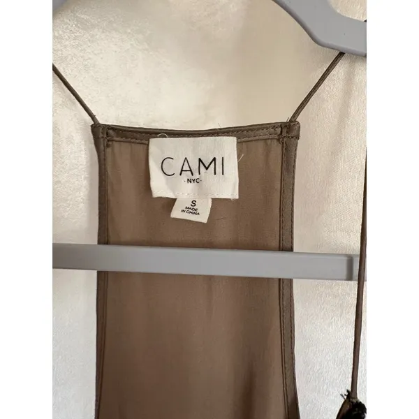 CAMI NYC The Courtney Silk Bodysuit Brown Size Small - Image 4
