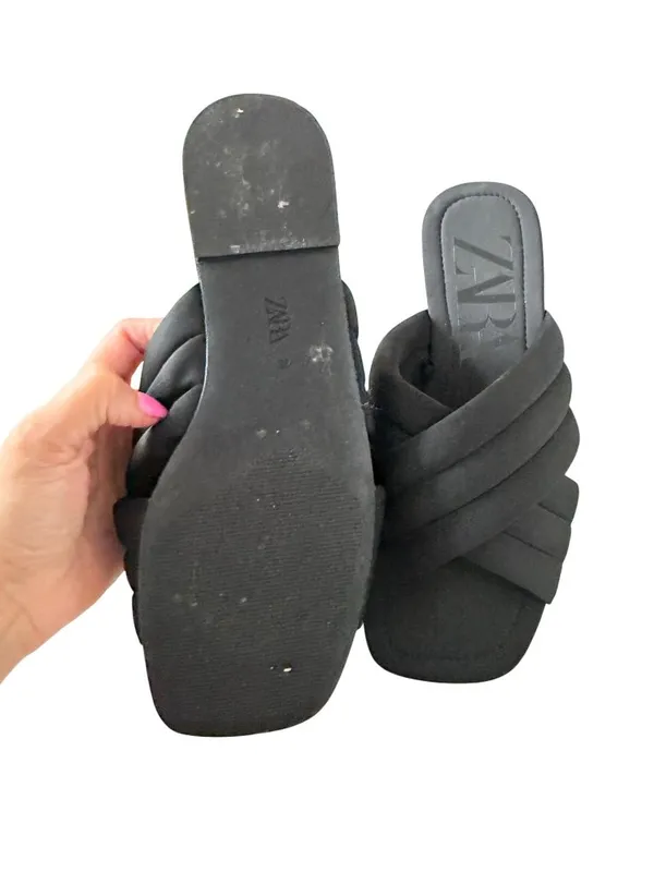 ZARA Black Dress Sandals Size 38 / US 8 Shoes - Image 4