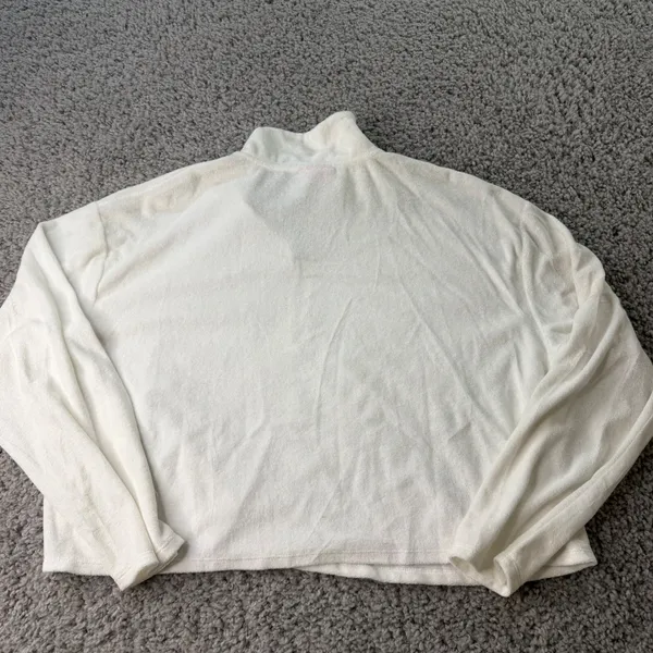 Stoney Clover Lane Target White Terry Cloth Quarter Zip Pullover Shorts Set XL - Image 3