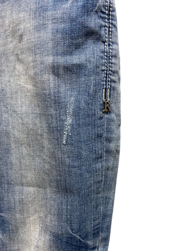 Rock & Roll Cowgirl Y2K Boyfriend Fit Cropped Jeans Blue Size 28 Summer Coastal - Image 12