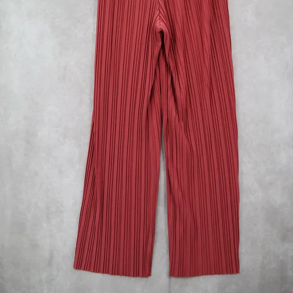 Pink Stripe Belted Wide Leg‎ Boho Pull On Straight Leg Trousers Pant S Small - Image 7