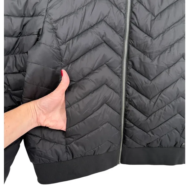 Sweaty Betty Women's Glacier Quilted Bomber Jacket Puffer‎ Coat Black Size Large - Image 9