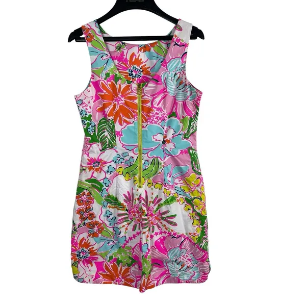 Lilly Pulitzer X Target Nosey Posie 4 Dress Bright Floral Pink Green Shift - Image 4