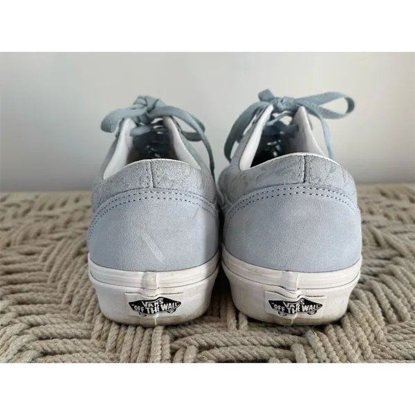 Vans Houndstooth Emboss Old Skool Sneakers Size 8.5 Winter Sky Blue - Image 5