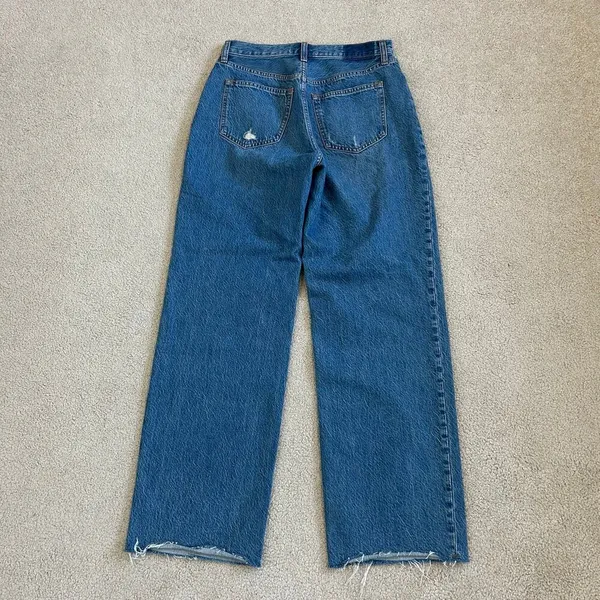 Abercrombie & Fitch The Loose High Rise Jeans Raw Hem Relaxed Baggy Size 27/4 - Image 4