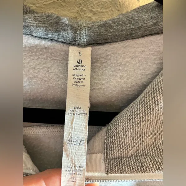 Lululemon Athletica Scuba Gray Zippered Fitted Hoodie 6 - Image 3
