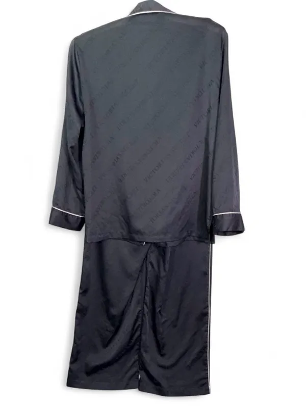 Victoria Secret Women’s Signature Satin Jacquard Black Pajama Set Size M Short - Image 16