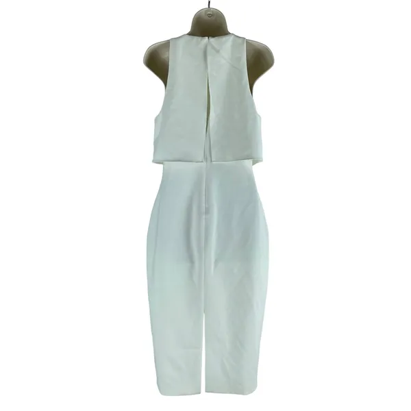 Likely Shayna Ruffle Overlay Cocktail Dress Knee Length White Size 10 - Image 8