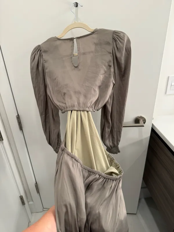 Boutique Olive Green Maxi Dress Size Small - Image 5