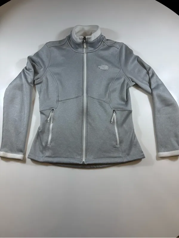 The North Face Light Gray Full-Zip Fleece Jacket - Image 2