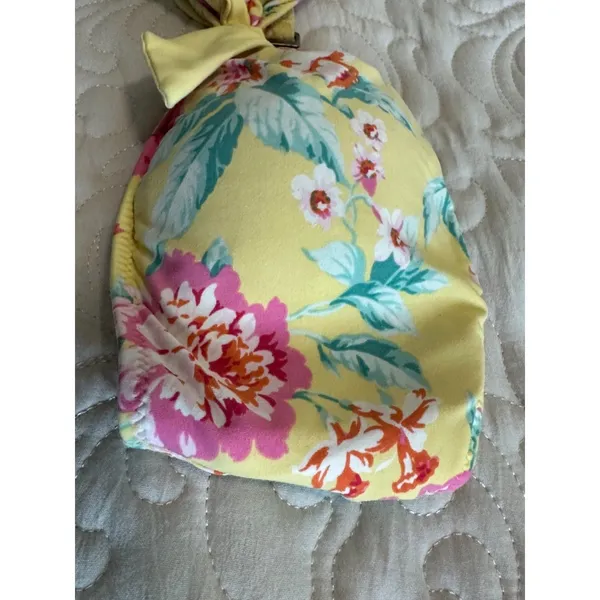 Abercrombie and Fitch Strapless Yellow Floral Bikini Top Women's Sz Large - Image 5