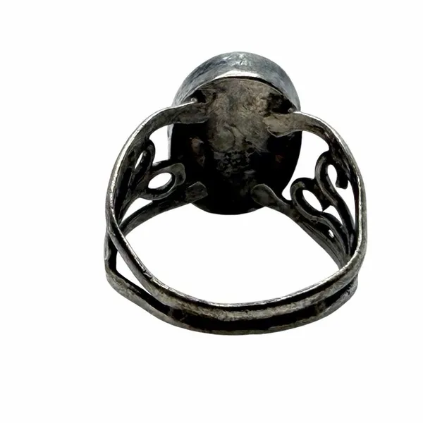 Vintage Sterling Silver Abalone Shell Oval Ring - Image 7