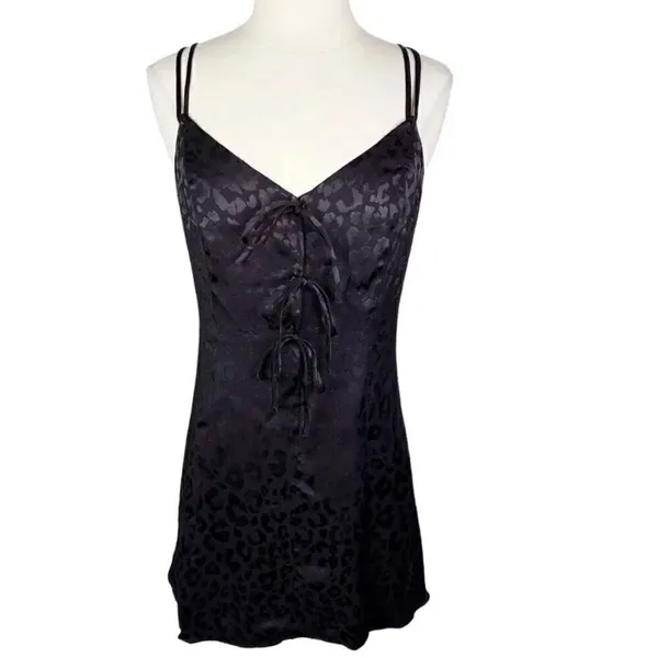 Free people intimately silky Bow-Dacious Mini Slip Dress animal leopard print go - Image 4