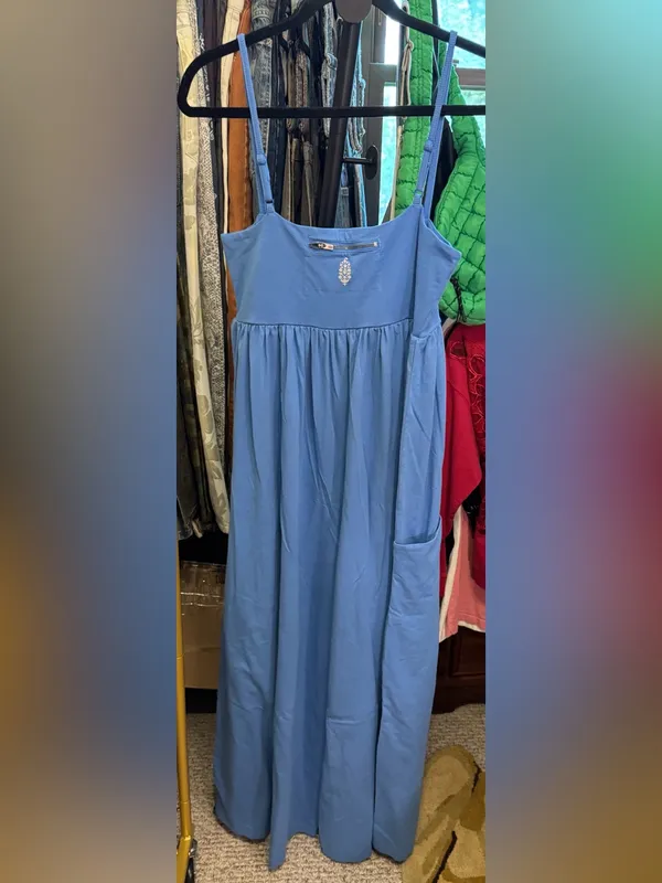 NWT Free People FP Movement Hot Shot Strappy Onesie light cobalt periwinkle - L - Image 9