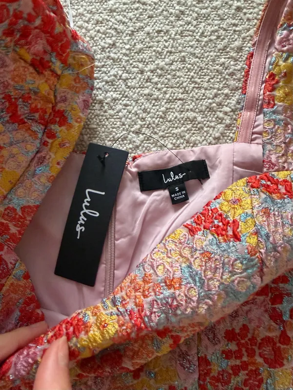 Lulus Colorful mini dress with puffy sleeves - Image 7