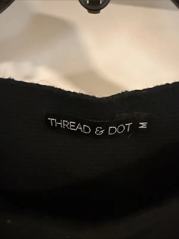 Black Ribbed Boatneck Sweater Size M - Image 2