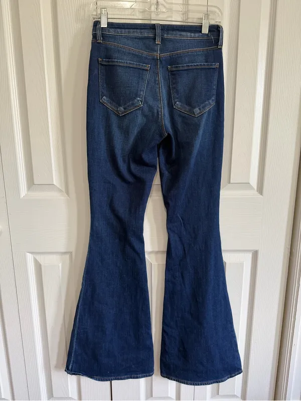 L'Agence Solana Bell Bottom Flare Jean Medium Wash Size 25 - Image 3