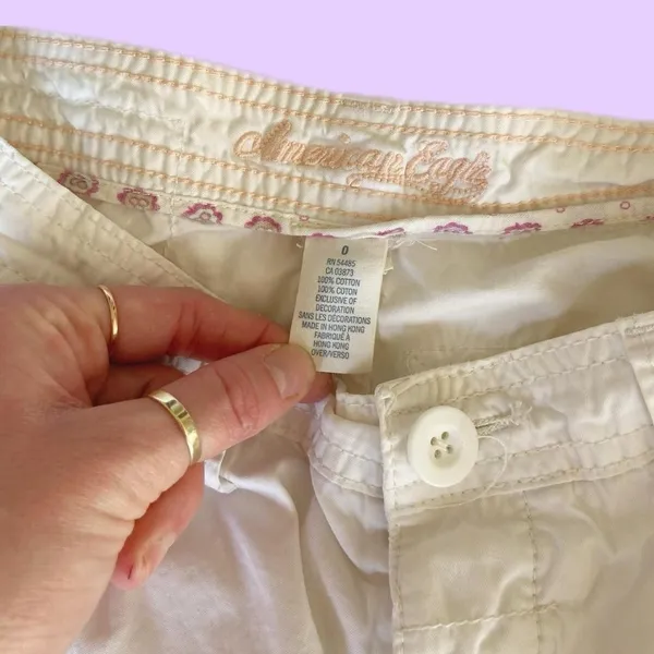 Vintage Y2K American Eagle White Cargo Pants 🔥 - Image 5