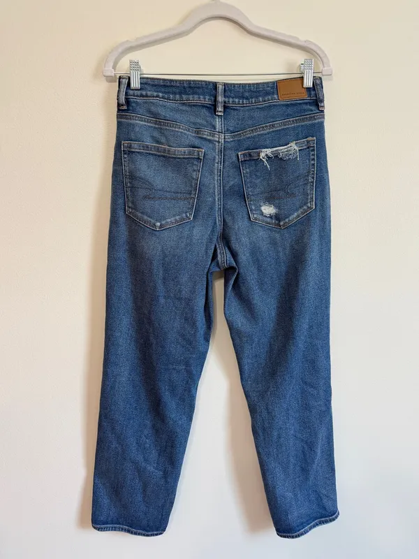 American Eagle Mom Straight Jean Size 8 Stretch AE - Image 5