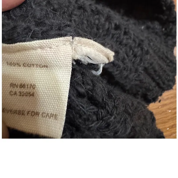 Free People Black Knit‎ Distressed Button Front Short Sleeve Cardigan Sweater - Image 6
