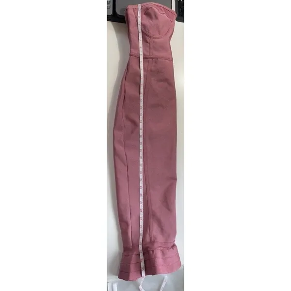 PrettyLittleThing Womens Dusty Pink Strapless Bandage‎ Ruffle Midi Dress Size 6 - Image 11