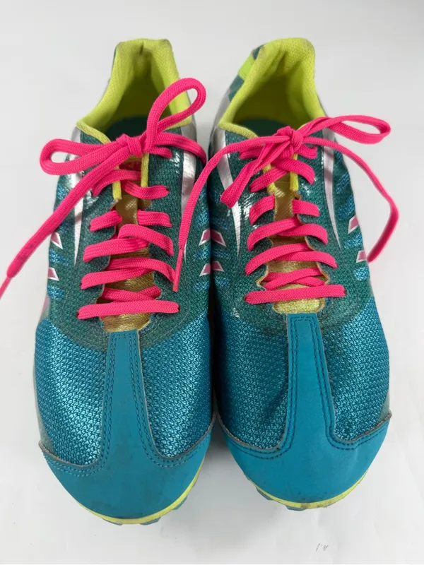 ASICS Hyper LD 5 Women’s Track Spikes Teal Pink Lime US 9.5 - Image 4