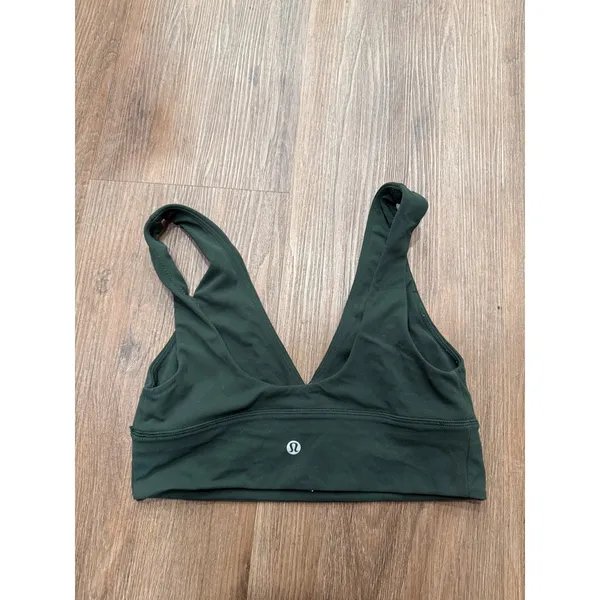 Lululemon Align Bra Light Support Forest Green Nulu V-Neck Yoga Bra Size 8‎ - Image 2