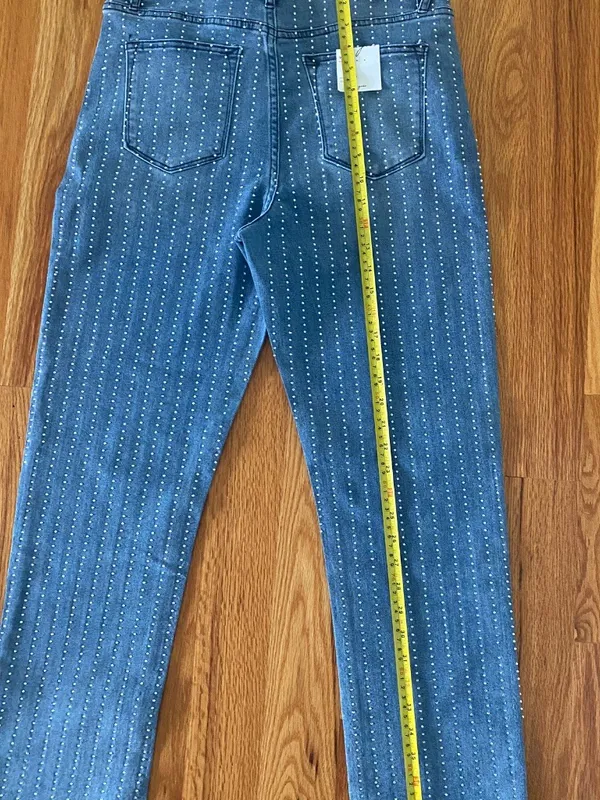 Vigoss Rhinestone Jeans High-Rise Straight Leg Size 9/29 NWT - Image 10
