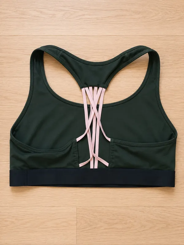 Victoria Sport Women's Racerback Yoga Athletic Sports Bra Green M - Image 2