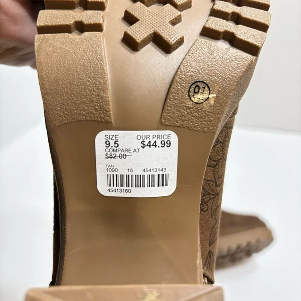 Comfort Boots Est 1946 Womens Sz 9.5 Brown Ankle Floral Print Lace Up Tassel - Image 16