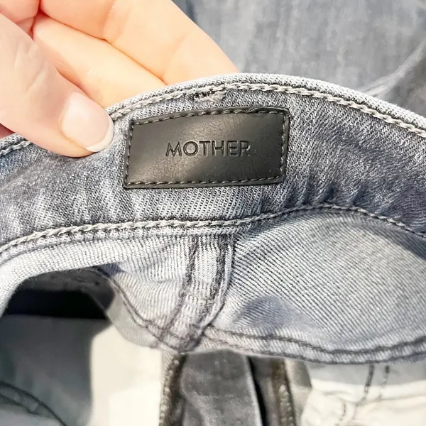 Mother The Insider Crop Step Fray Hem Jeans Ace of Spades Grey Distressed 26 / 2 - Image 6